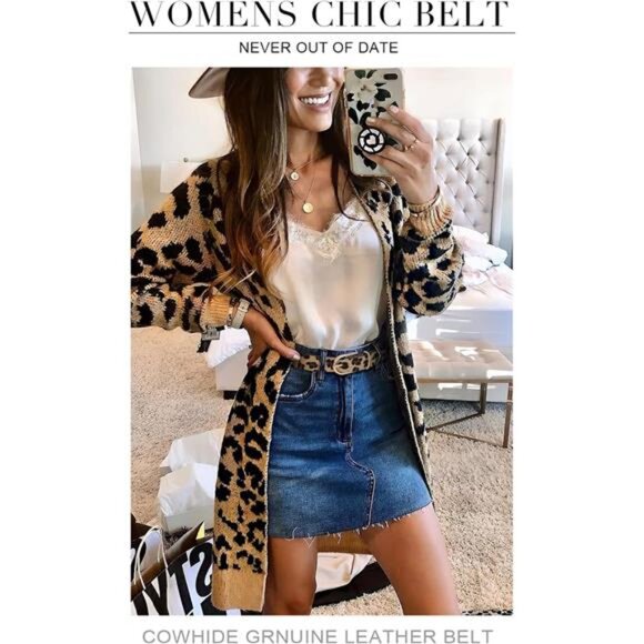 3 Pack Women's Belts for Jeans Pants Fashion Gold Buckle Ladies Dress - Picture 2 of 5